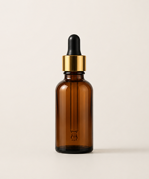 Amber Glass Dropper Bottle with Gold Pipette Amber Glass Dropper Bottle with Gold Pipette