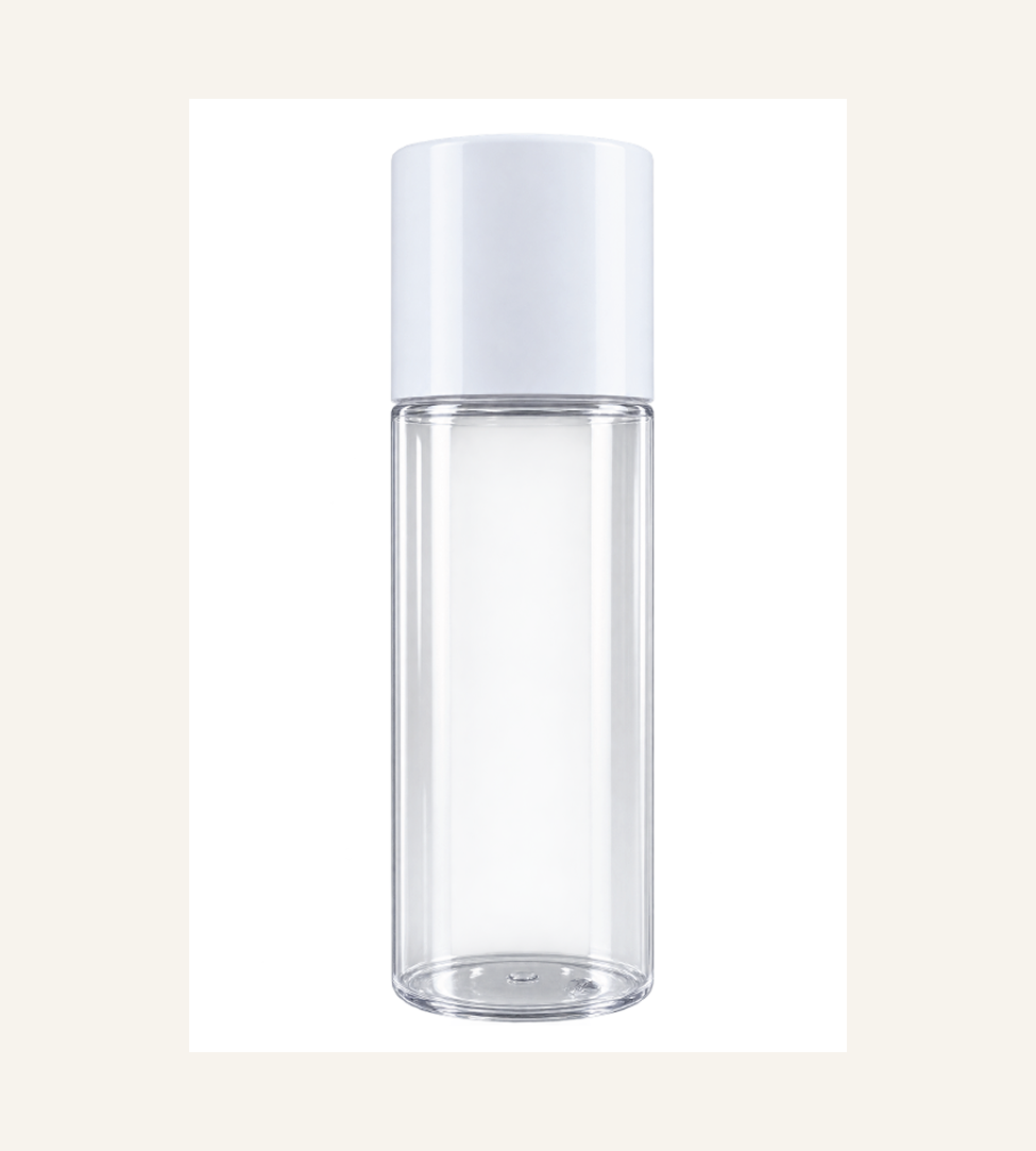 100ml Clear PET Bottle with White Cap B