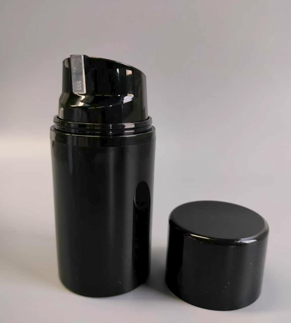 50ml Black Airless Pump Bottle – Glossy