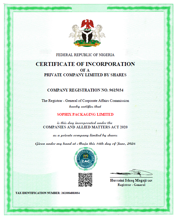 Sophix Packaging Certified