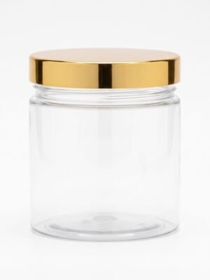 500g Clear Luxury Cosmetic Jar with Gold Cap