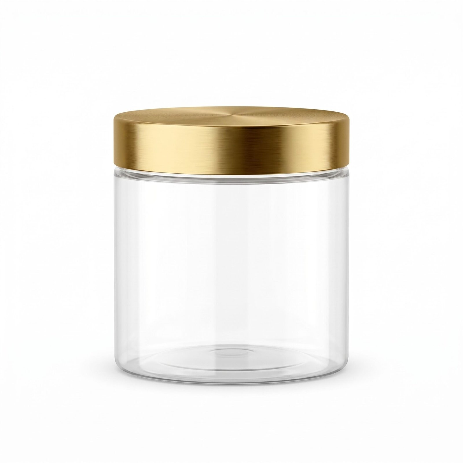 500g Clear Luxury Cosmetic Jar with Gold Cap - Image 2