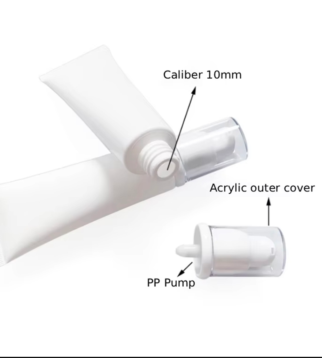 White Inverted Squeeze Tube with Clear Cap - Image 2