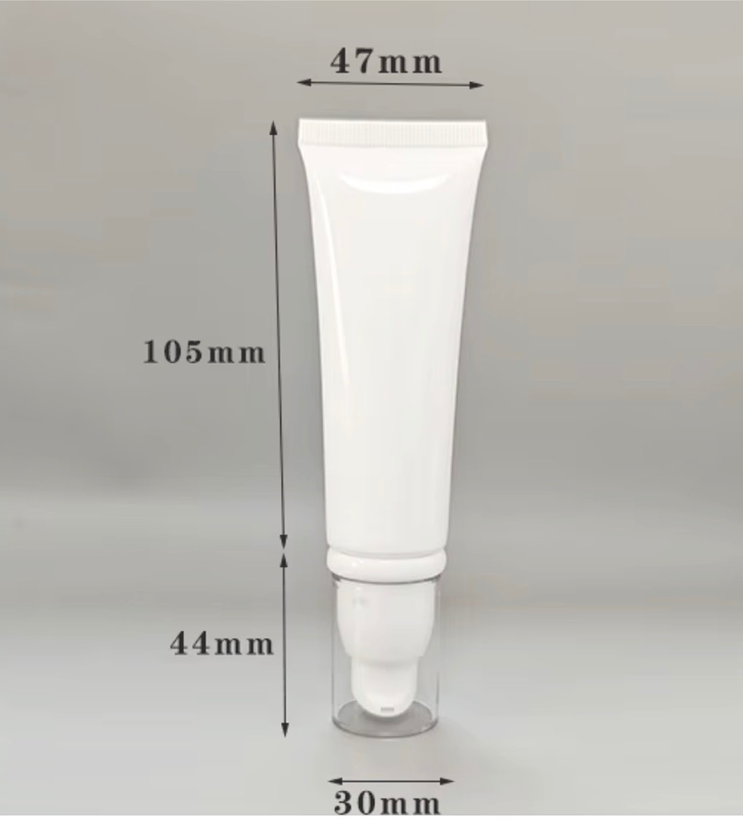 50ml White Inverted Squeeze Tube with Clear Cap